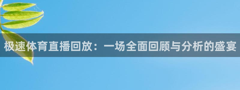 蓝鲸直播软件：极速体育直播回放：一场全面回顾与分析的盛宴